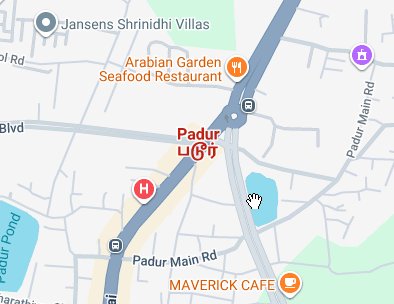 Venue map — Padur, OMR, Chennai